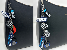 Load image into Gallery viewer, Navy Racing (Carlos, Alex) Bag Charm