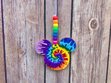 Load image into Gallery viewer, Rainbow Mouse Tie Dye Enchanted Car Charm - EnchantedByGi