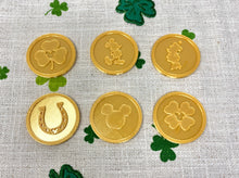 Load image into Gallery viewer, 6 pc Plastic Lucky Gold Coins