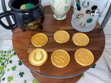 Load image into Gallery viewer, 6 pc Plastic Lucky Gold Coins