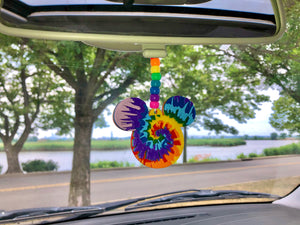 Rainbow Mouse Tie Dye Enchanted Car Charm - EnchantedByGi