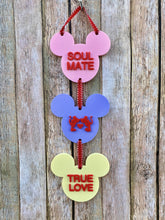 Load image into Gallery viewer, Mouse Conversation Hearts Hanging Sign - EnchantedByGi
