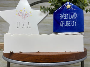 4th of july tiered tray